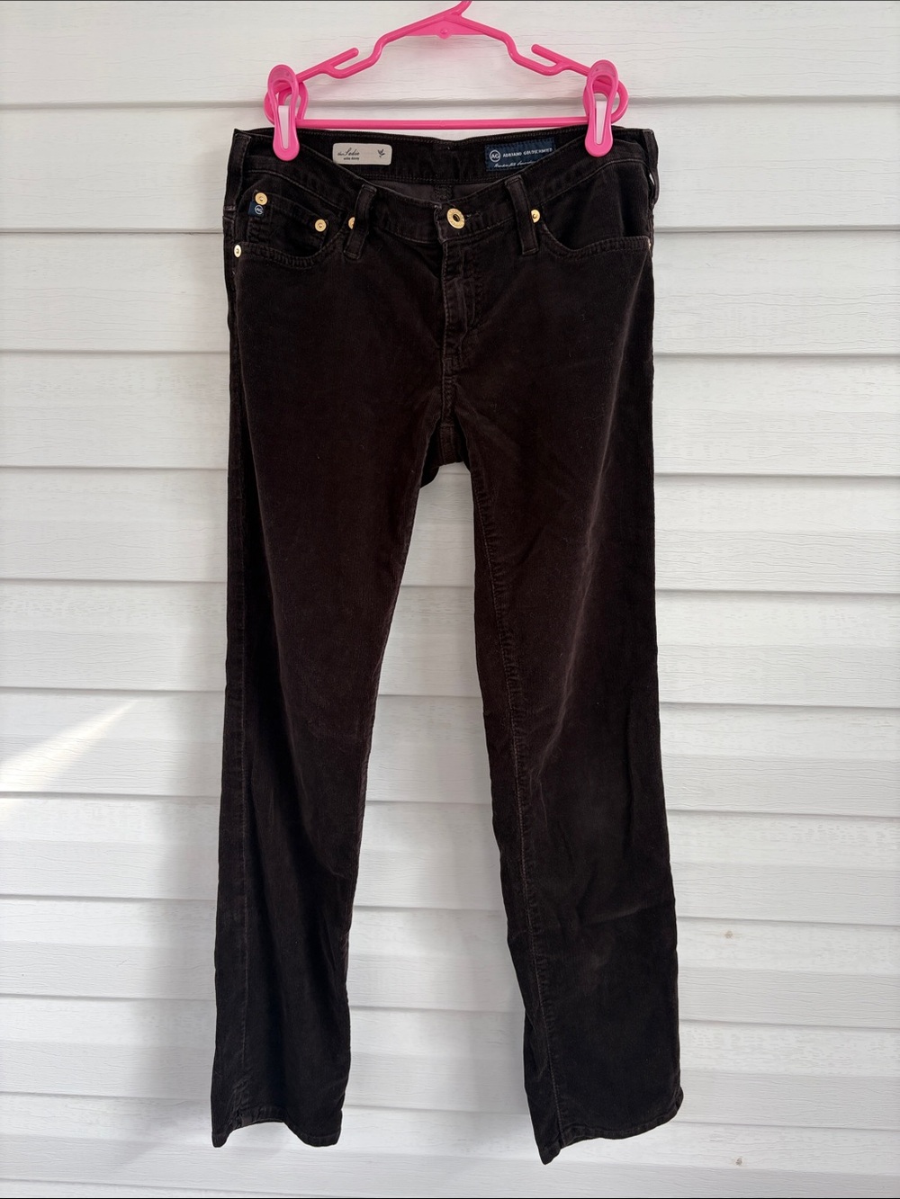 AG Adriano Goldschmied 26 Chocolate Brown Corduroy Sadie Ankle Skinny Pants